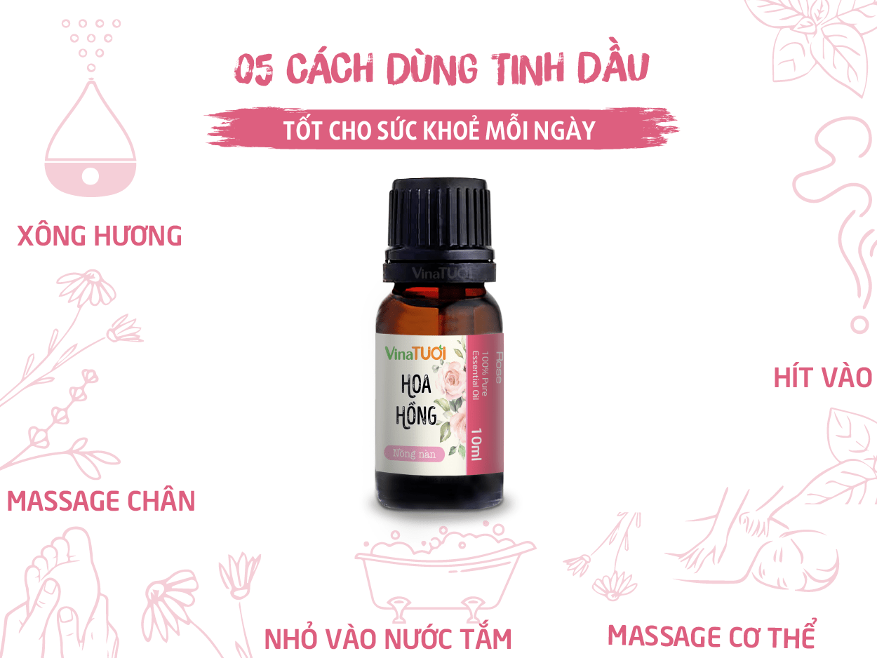 Cách dùng của Tinh dầu hoa hồng