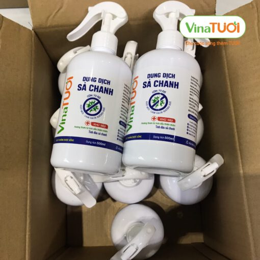 nguyên thùng dung dịch nước rửa tay phun khử khuẩn sả chanh vina tươi chai xịt 500ml