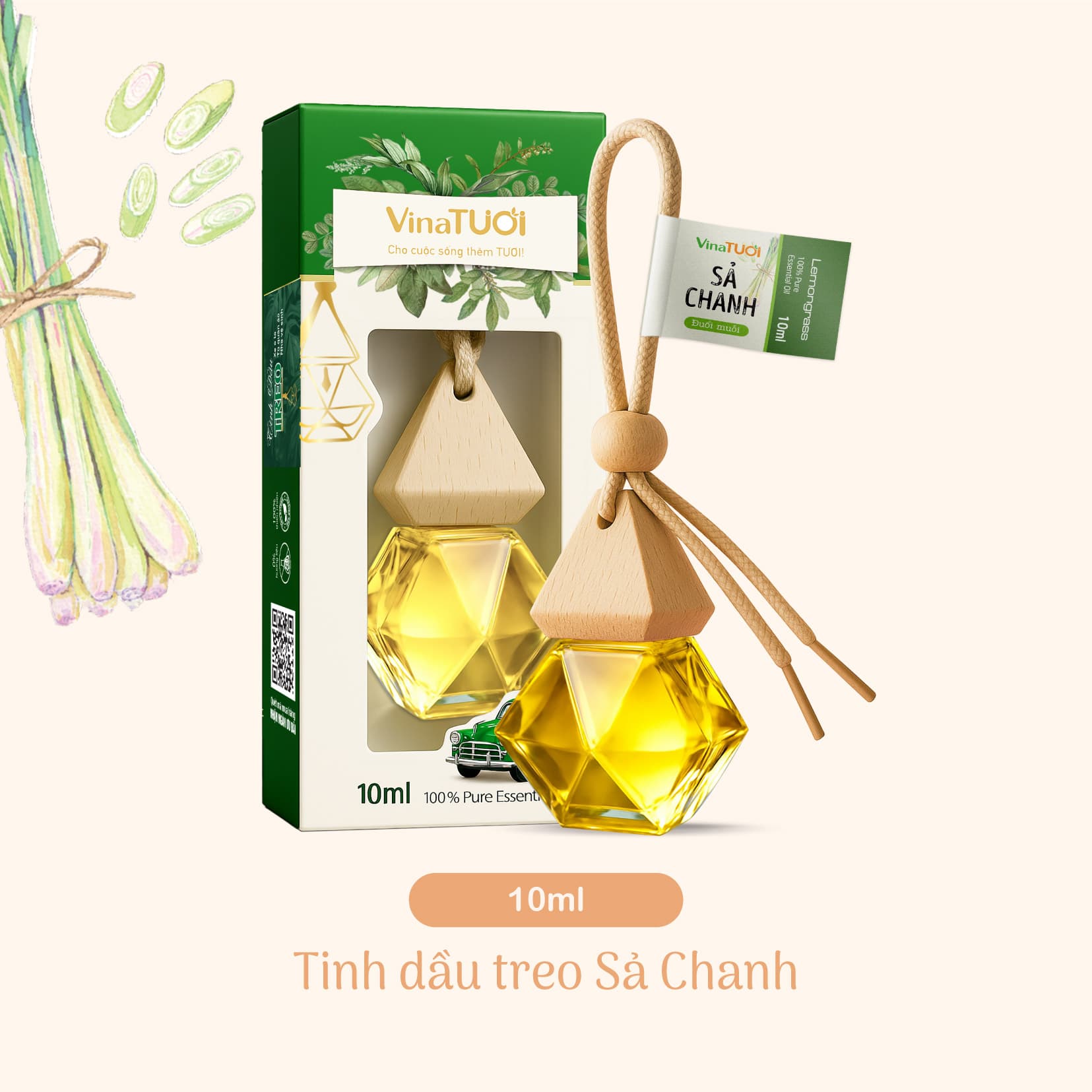 Tinh dầu treo xe ô tô sả chanh