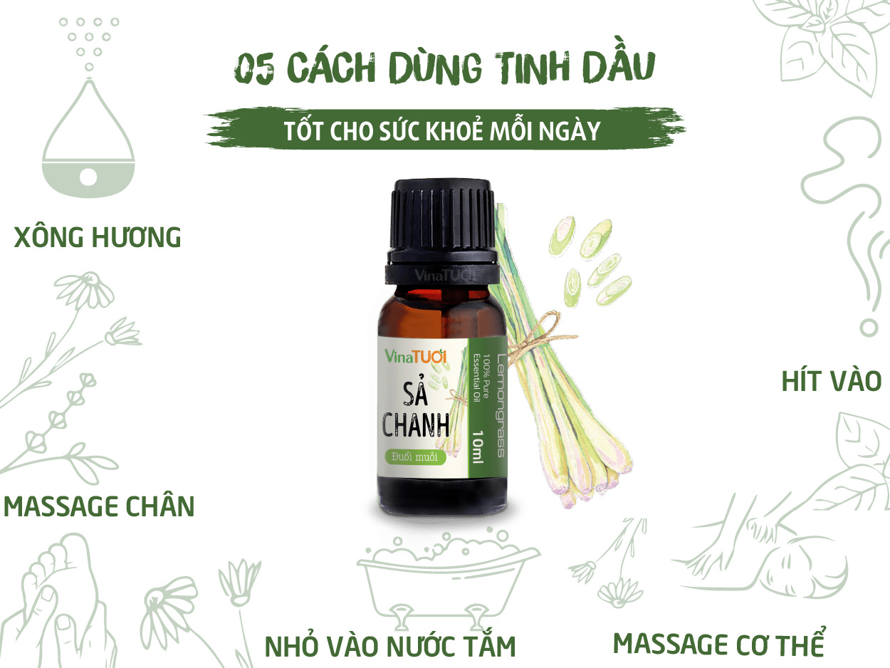 Cách dùng tinh dầu sả chanh