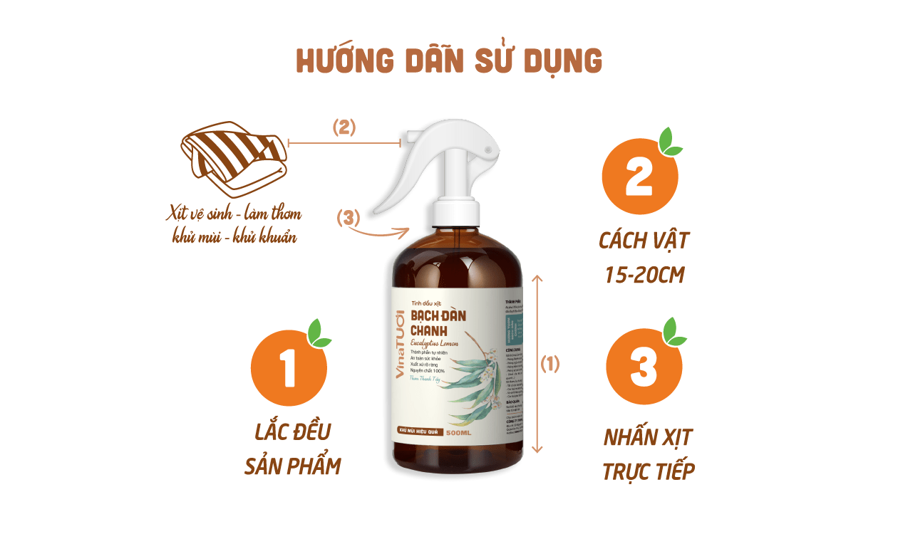 Hướng dẫn sử dụng Xịt khử mùi tinh dầu bạch đàn chanh