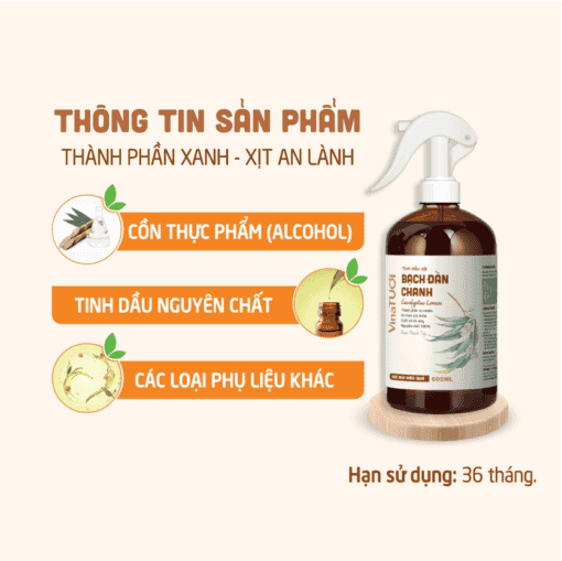 Thông tin Xịt khử mùi tinh dầu bạch đàn chanh