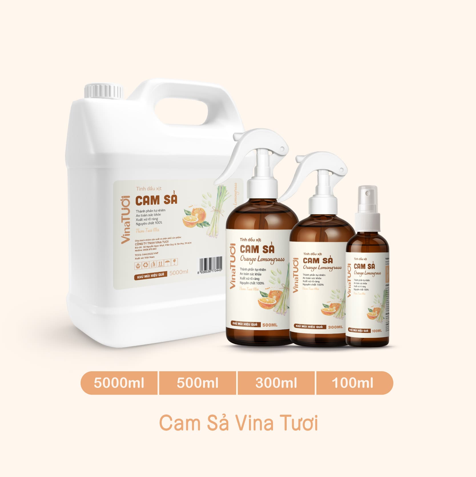 Xịt phòng tinh dầu cam sả