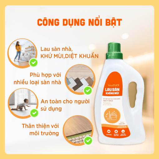 Công dụng nổi bật của nước lau sàn nhà hữu cơ tự nhiên không mùi