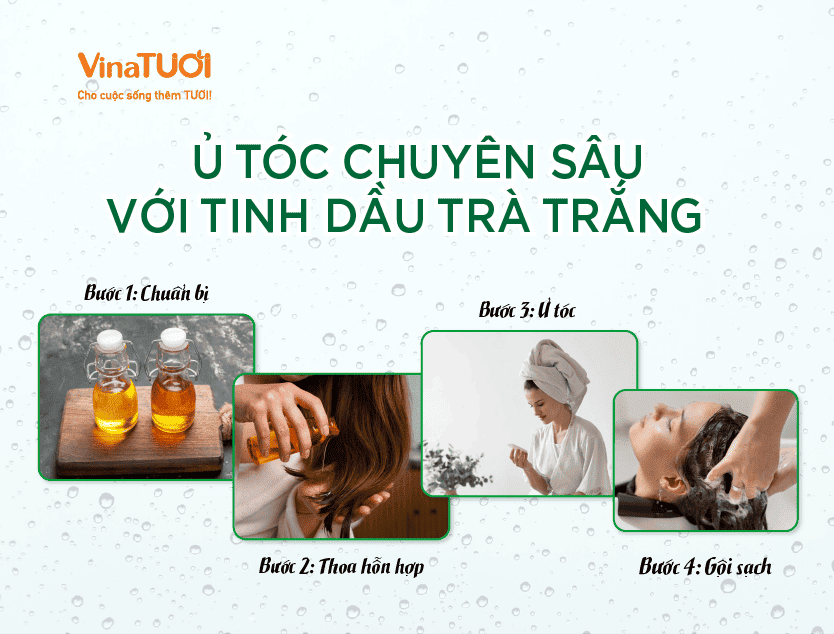 Ủ tóc chuyên sâu với tinh dầu trà trắng 