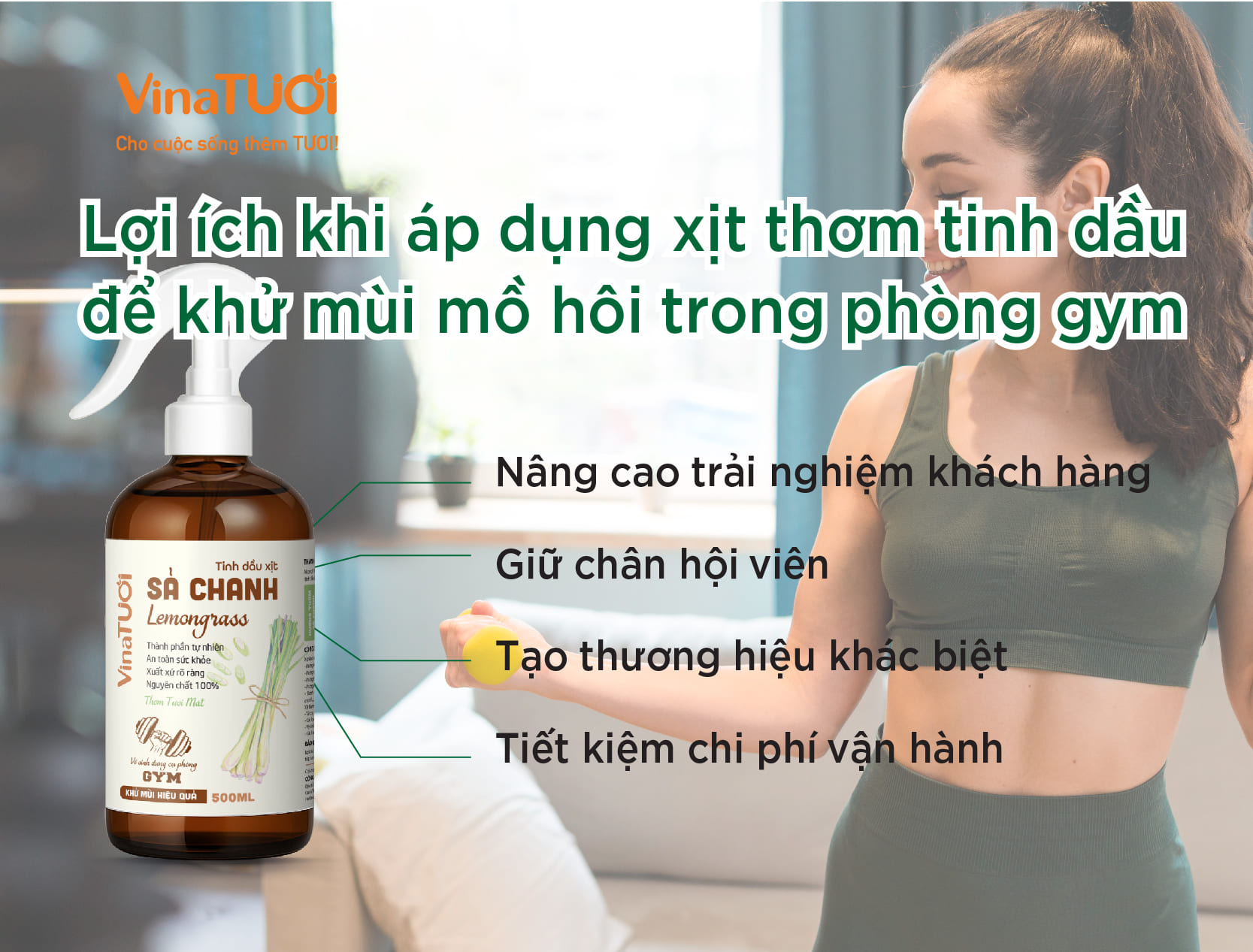 Lợi ích khi áp dụng xịt thơm tinh dầu để khử mùi mồ hôi trong phòng gym