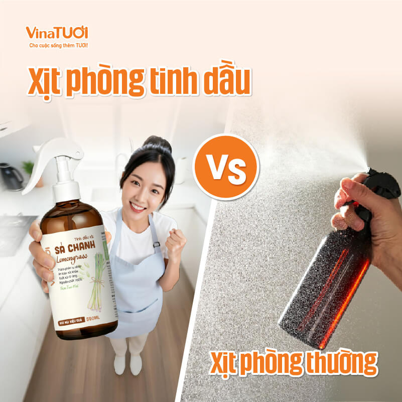 So sánh xịt phòng tinh dầu và xịt phòng thường