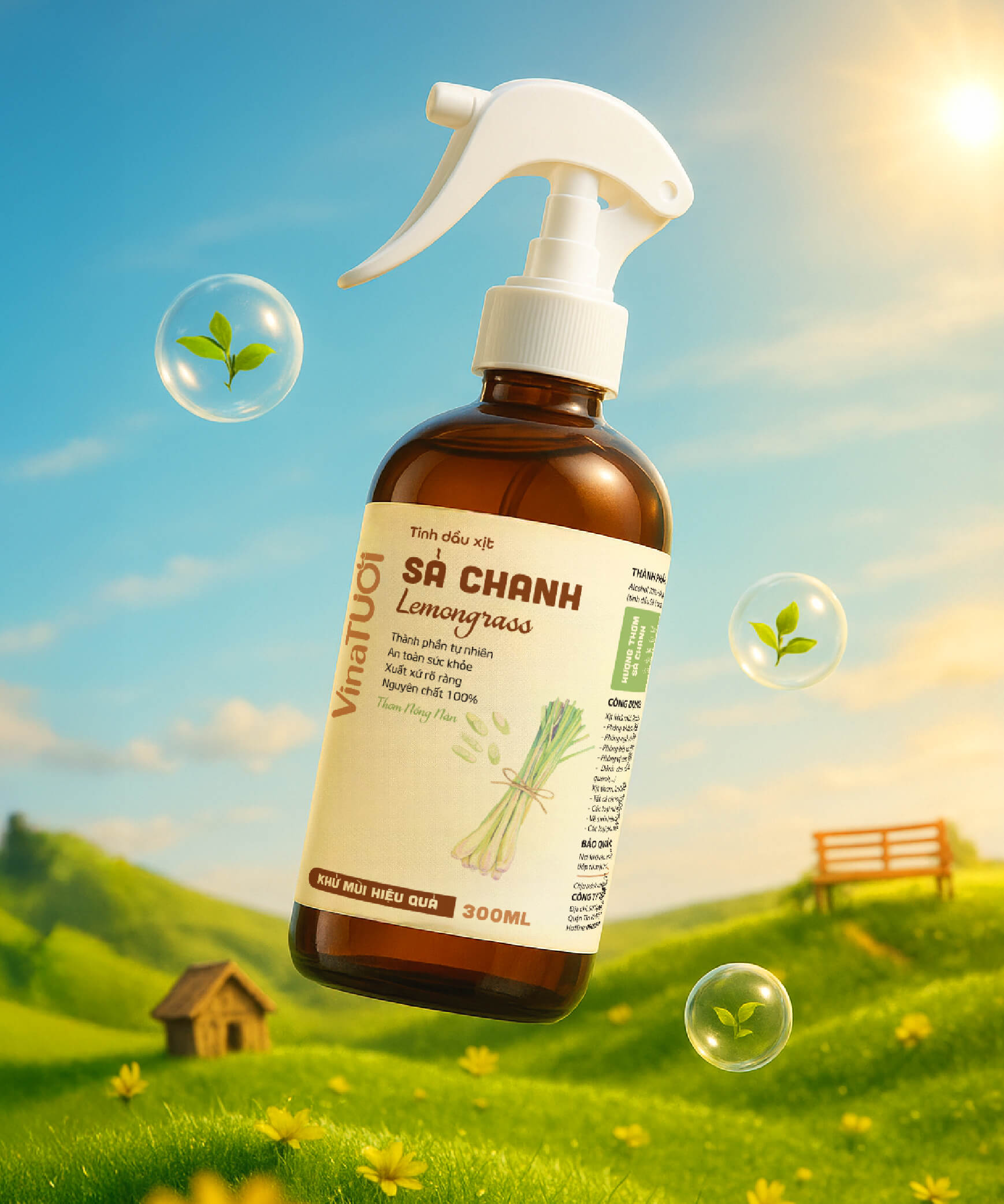 Vina Tươi, xịt phòng từ tinh dầu sả chanh