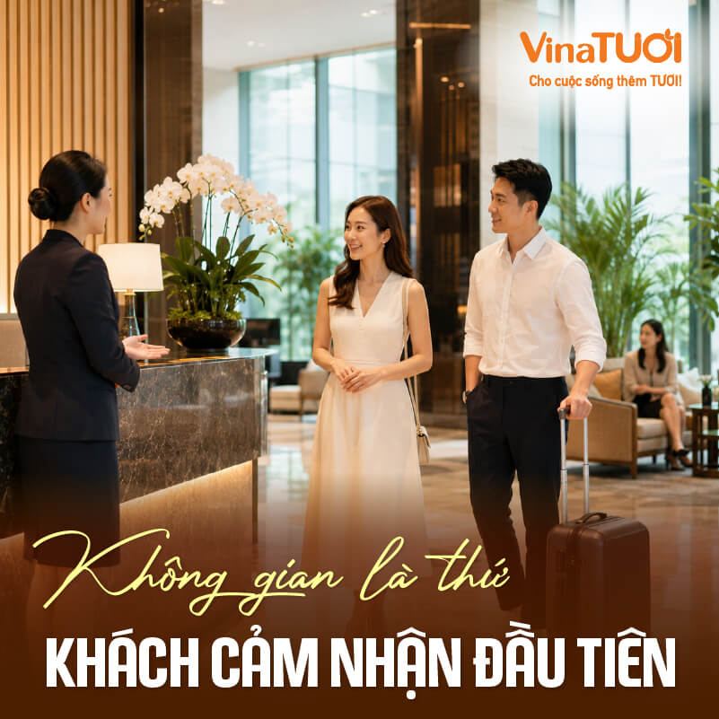 Không gian khách sạn tạo ấn tượng đầu tiên tích cực với khách hàng