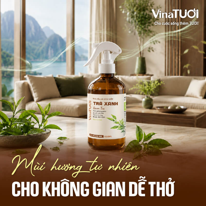 Xịt phòng tinh dầu với mùi hương tự nhiên giúp không gian dễ chịu