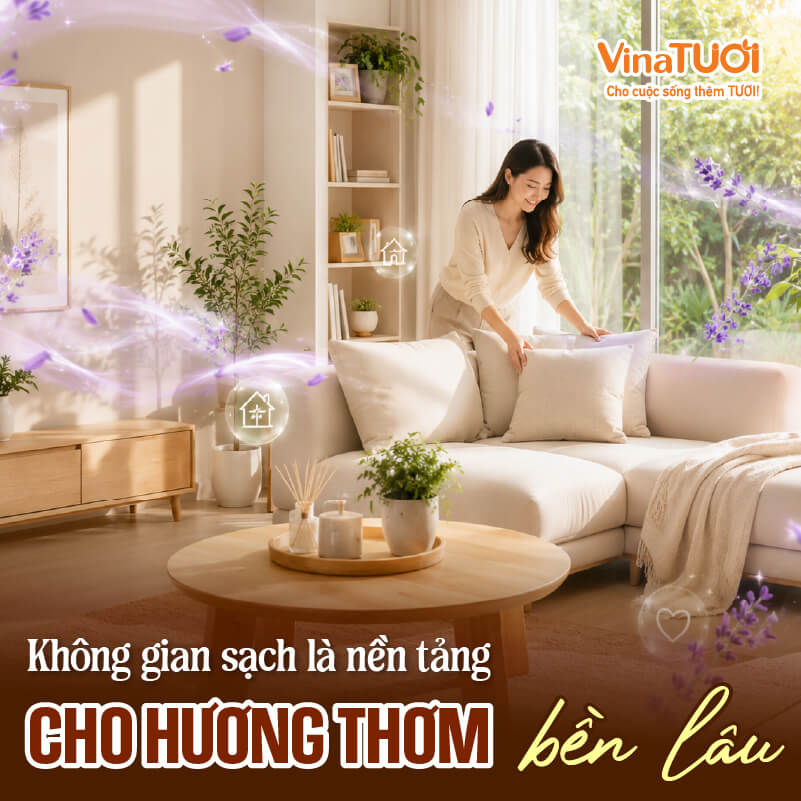 Làm sạch không gian giúp duy trì mùi hương dễ chịu trong nhà